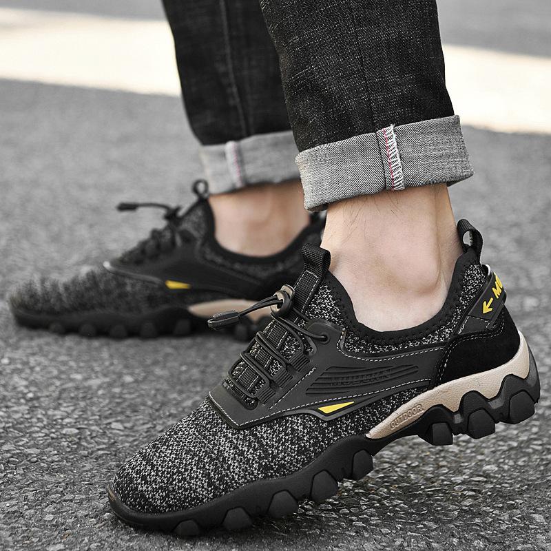 

Flying woven mesh sneakers men s summer thin outdoor shoes 46 хакі
