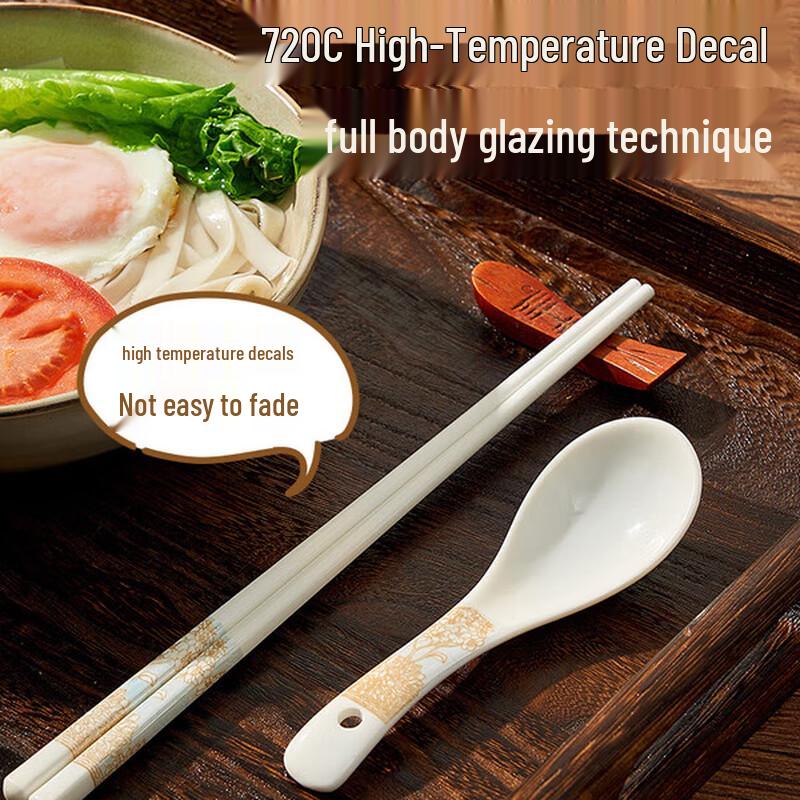 Ceramic Chopsticks and Spoon Set