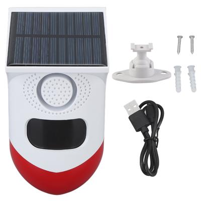Outdoor Solar Motion Sensor Alarm Outdoor Solar Powered Safety Wireless Alarm with Sound Light