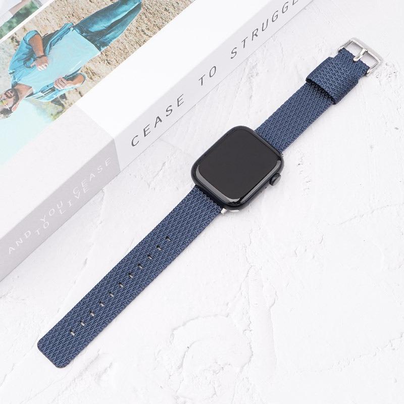 Watch Band For Apple Watch Series 10 42mm/9 8 7 41mm/6 5 4 SE (2023) SE (2022) SE 40mm/3 2 1 38mm Grids Texture Nylon Strap