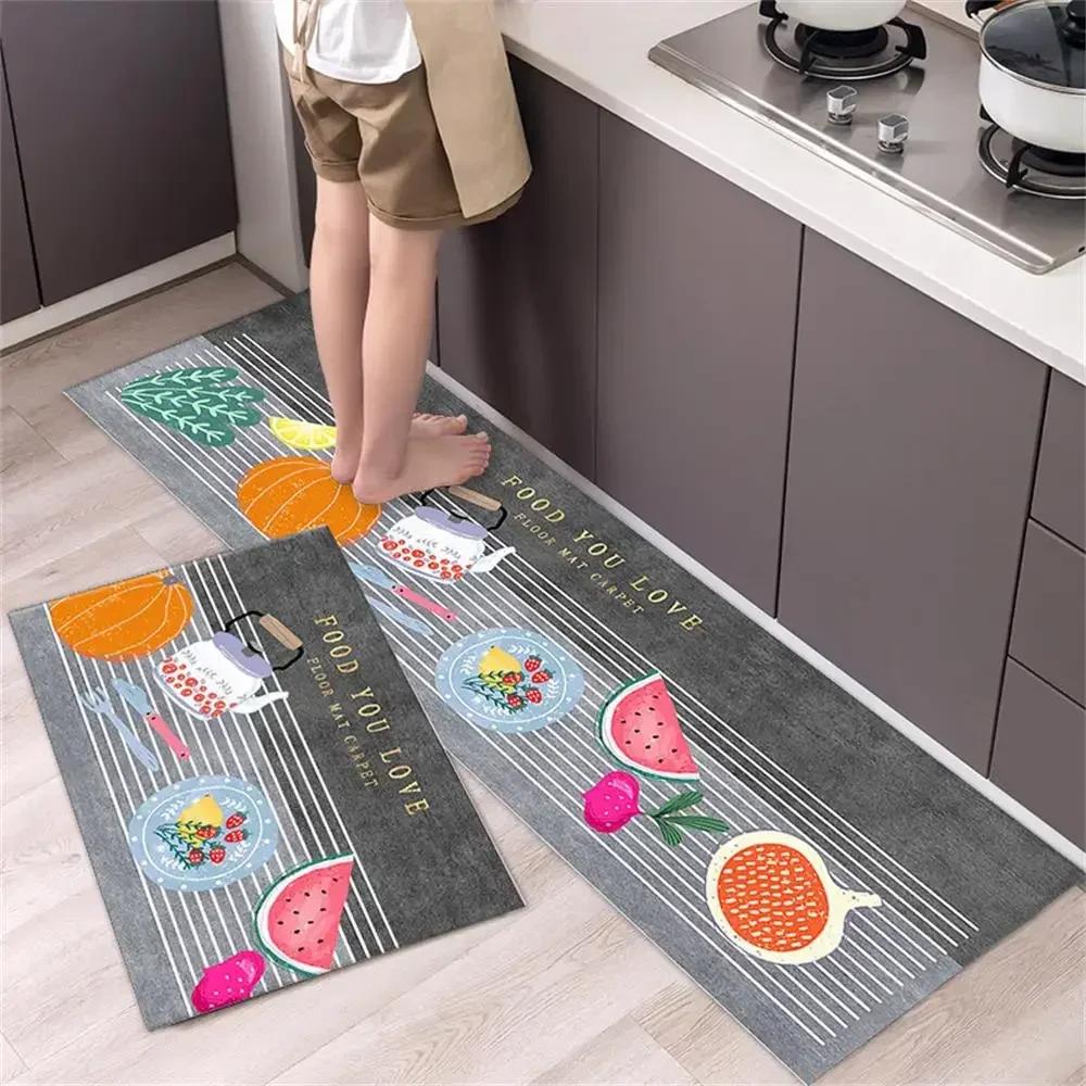 Kitchen Carpet Mats for Floor Bedroom Living Room Long Bedside Area Rug Soft Washable Carpet Anti Slip Bathroom Entrance Doormat