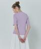 Basic House Women'S Rayon Ribbed Short Sleeve Sweater Lavender Lzkt3204