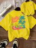Salty Soul Coconut Tree Beach Printing T Shirt Unisexs Summer Casual Top Soft AllMatch Clothes Short Sleeve