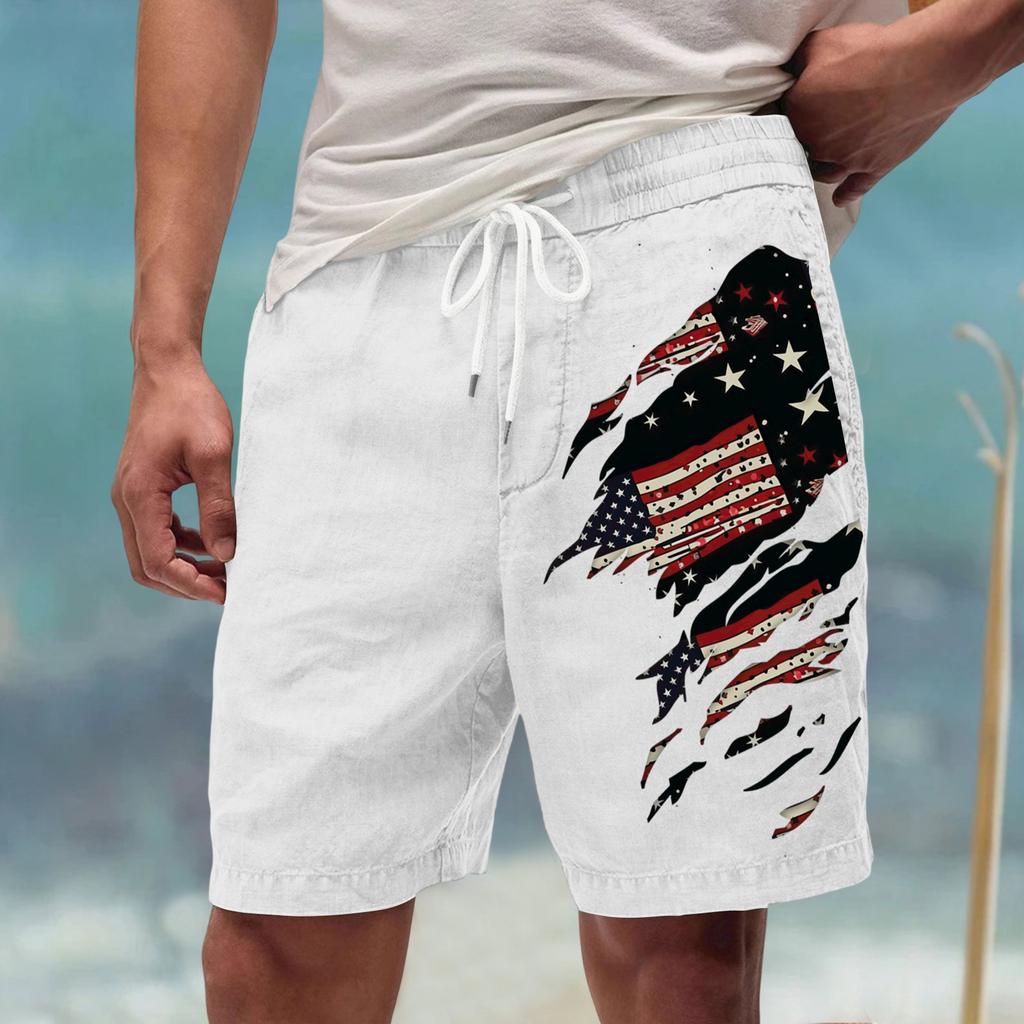 Męskie letnie, duże, swobodne, luźne spodnie sportowe, szorty plażowe