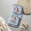 Cute Cow Print Long Wallet Casual Portable Card Holder Multi Slot Fashion Purse for Women Daily Use