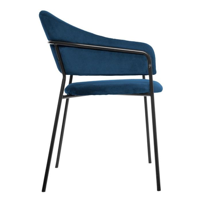 "Siron" Armchair In Atmosphera Velvet - Blue