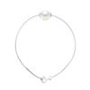 Bracelet - Pearls & Colors - Prestige - Freshwater Cultured Pearl 9-10 Mm Round - White Pearl - 925 Sterling Silver - Woman