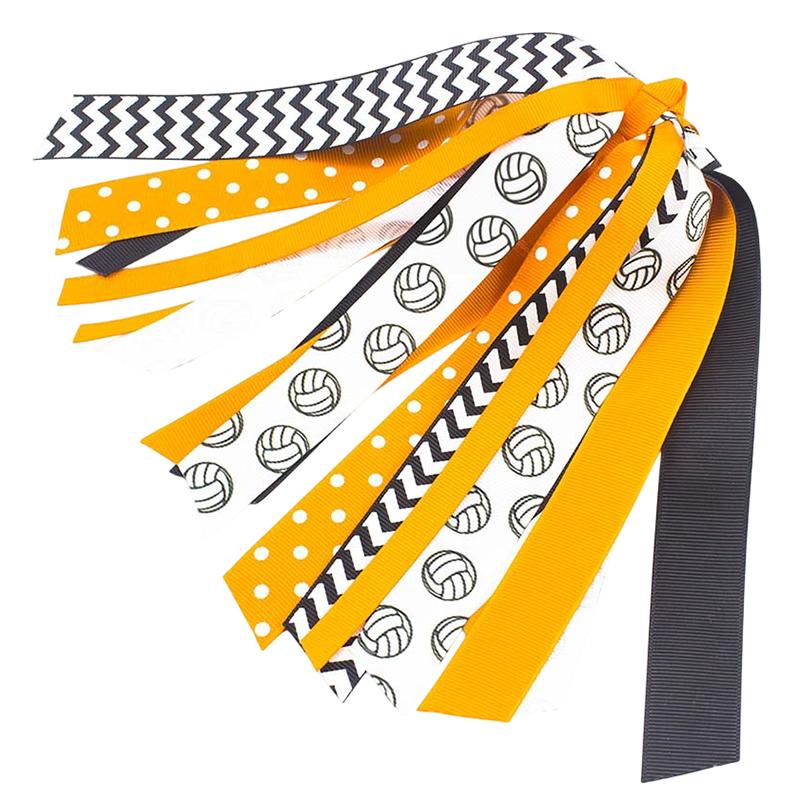 Soccer Ponytail Holders for Women Red Black Glitter Hair Ribbons Streamer Soccer Elastic Hair Ties Band Scrunchies Game Day