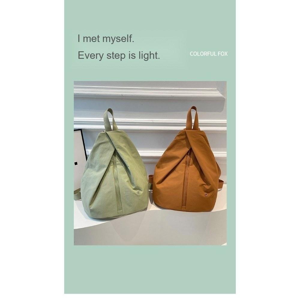 Women Triangle Large Capacity Nylon Backpack with Adjustable Straps for Daily Commute Travel