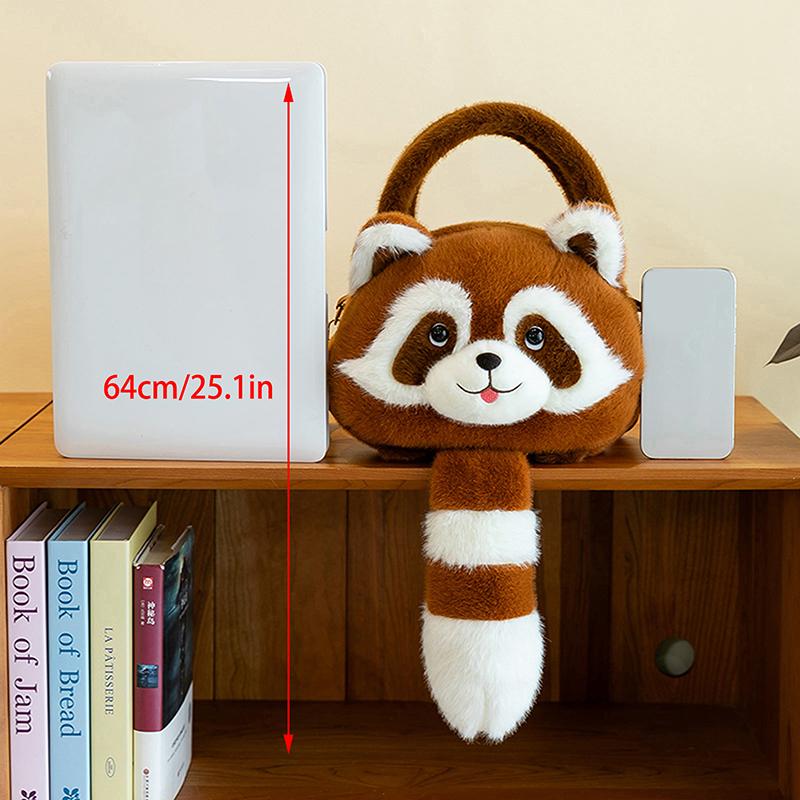 

Маленькая плюшевая сумка-кроссбоди Енот, мультяшная сумка на плечо, милый плюшевый рюкзак Маленькая панда для девочки, ребенка, подарок на день рождения A2