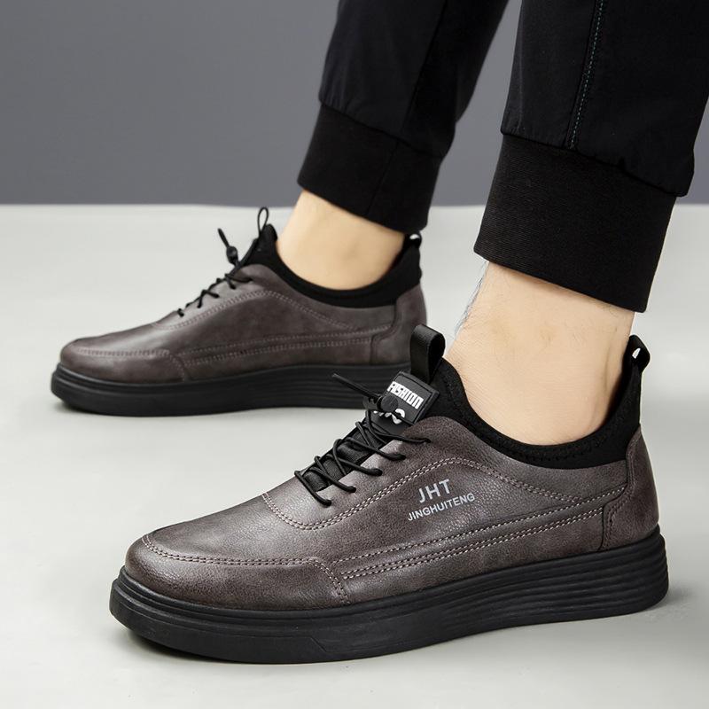 Autumn New Casual Leather Shoes Men's Soft-soled Soft-faced Lazy Sports Shoes Fashion Sense Versatile Men's Shoes