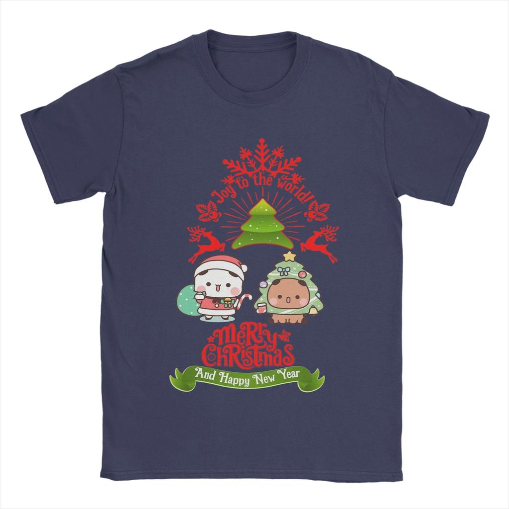 Funny Bubu and Dudu's Festive Christmas Greeting T-Shirts Men Crew Neck Cotton T Shirt  Short Sleeve Tee Shirt Summer Clothing