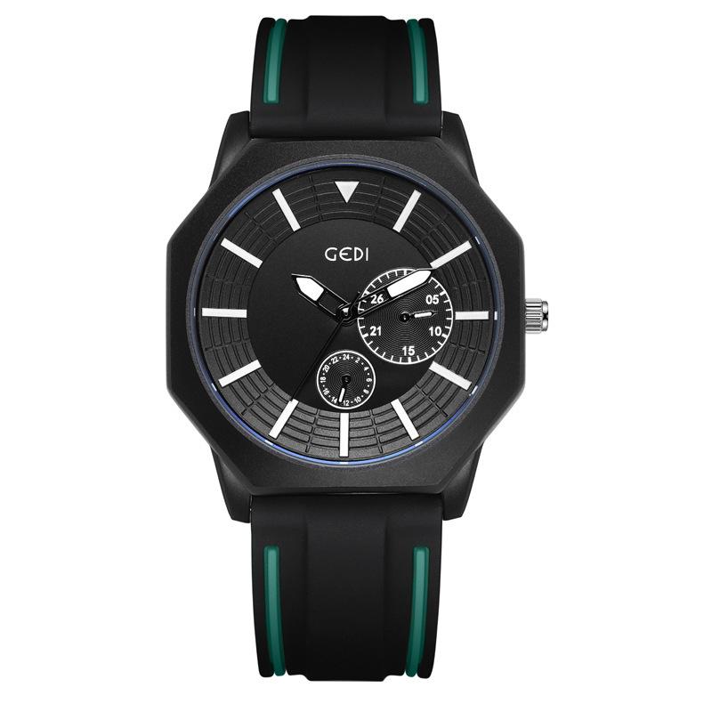 Creative Octagon Luminous Silicone Watch Men'S High-End Waterproof Watch Business Wind Quartz Watch