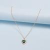 Crystal Necklace Jewelry Green Love Necklace Female Personality Creative Retro Collarbone Chain Collar