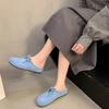 Retro versatile flat-bottomed bag head slippers women's spring new bow one-pedal soft-soled half slippers