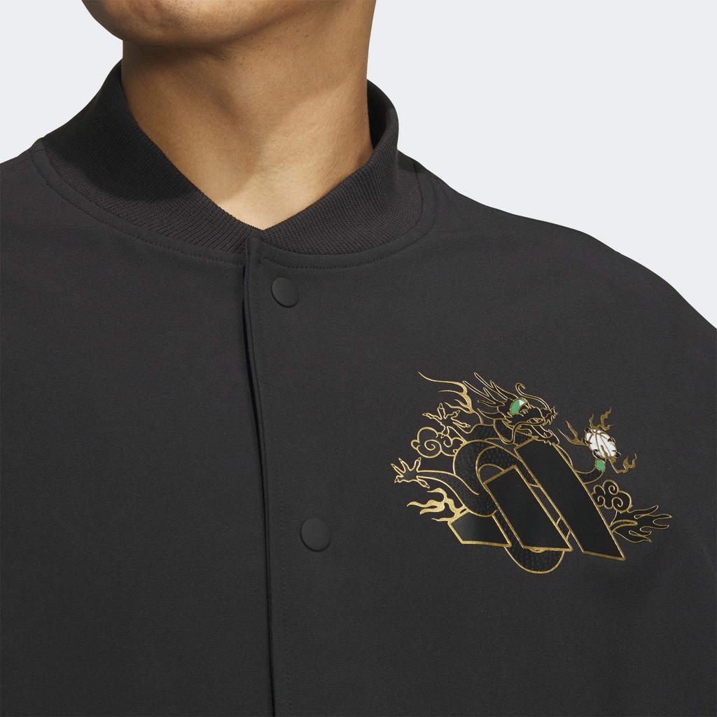 Adidas Originals FW23 Dragon Year CNY Series Jacket With Dragon Logo Unisex Outerwear Black JE3501