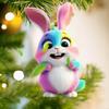 5Pcs Rabbit Pendant Acrylic Cute Rainbow Rabbit Hanging Ornament Doors Windows Bags Charm Car Rearview Mirror Easter Spring Decoration
