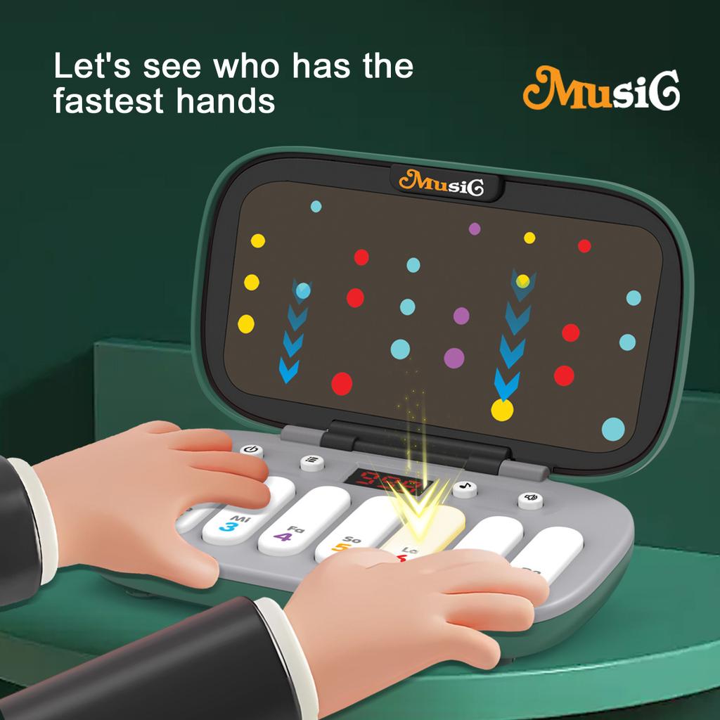 Electronic Music Rhythm Puzzle Game Machine Montessori Pockets Travel Toy Light Up Educationa Sensory Fast Push Electronic Organ