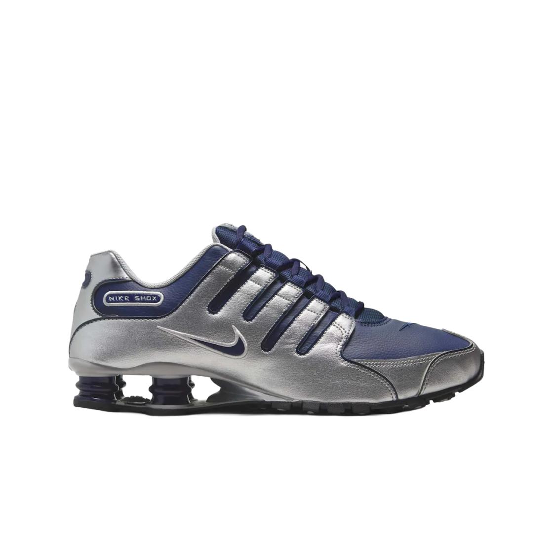 Nike Shox NZ Metallic Silver Midnight Navy Men Sneakers Black 378341-402 41
