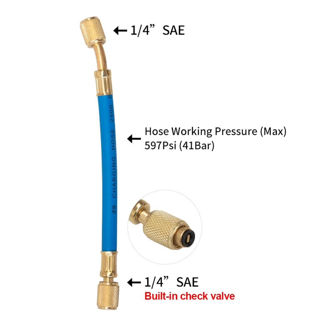 Car 30Ml 1Oz A/C Oil/Dye Injector with Low Side Quick Coupler Adapter 1/4 Air Conditioning Automotive Oiler Injection Syringe
