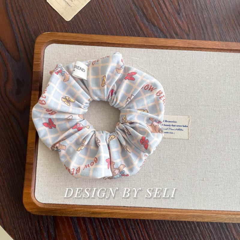 Scrunchie Multi Styles Floral Plaid Soft Fabric Minimalist Versatile Women Hair Tie Hair Accessories