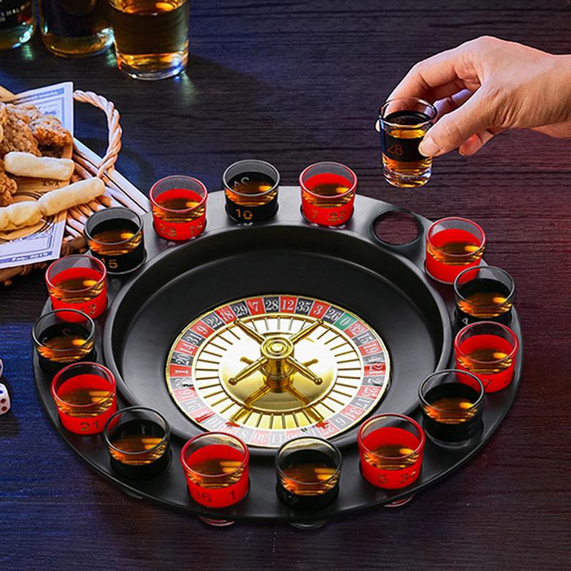 Montessori Toy Ring Toss Drinking Game  Russia Turntable Shot Glass Game Party Toys Ring Toss Hooks Fast-paced Interactive Game