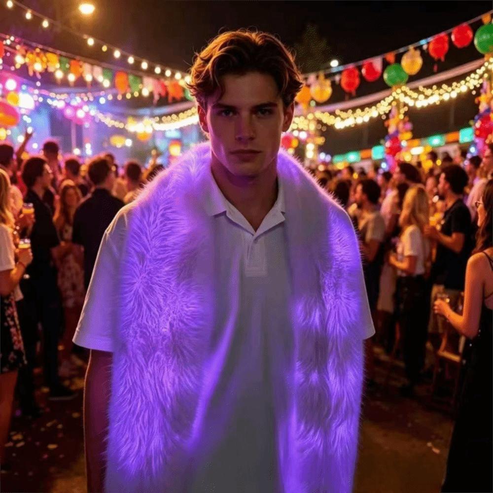 Light Up Luminous Glowing Scarf Fluffy Winter Plush Scarf Shining Christmas Decoration  Party