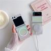 Applicable To Zflip5 Mobile Phone Case Folding and Colorful Samsung Galaxy Zflip4 Transparent Shell Gradient Magnetic Case