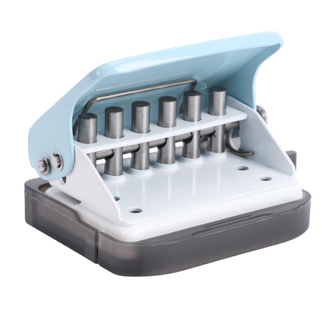 6 Hole Punch 5.5mm Hole Diameter 8 Sheet Capacity Small Loose Leaf Paper Puncher for Planner Notebook