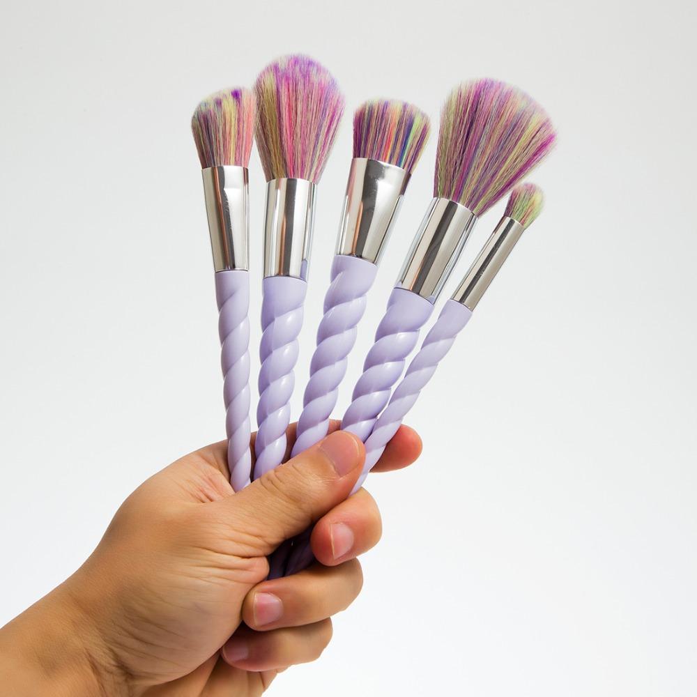 Buy 5pcs Makeup Brushes Set Rainbow Hair Cosmetic Foundation Eyshadow  Blusher Powder Blending Smooth Brush Beauty Tools Kit at affordable prices  — free shipping, real reviews with photos — Joom