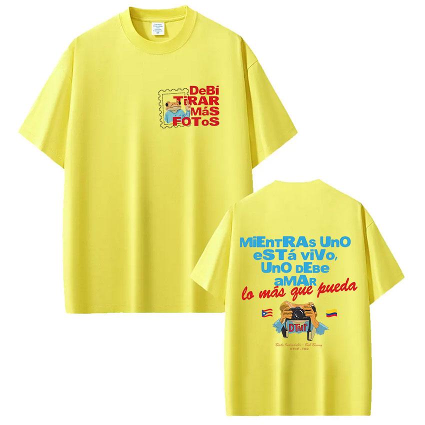 Rapper Bad Bunny Printed Unisexs Tshirt Debi Tirar Mas Fotos Dtmf Tour Fashion Unisexs Tshirt Streetwear Summer Unisexs Clothing