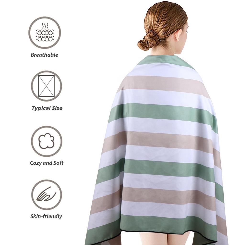 Doppelseitiges Samt-Streifen-Strandtuch - Schnelltrocknend & Saugfähig zum Schwimmen und Sonnenbaden