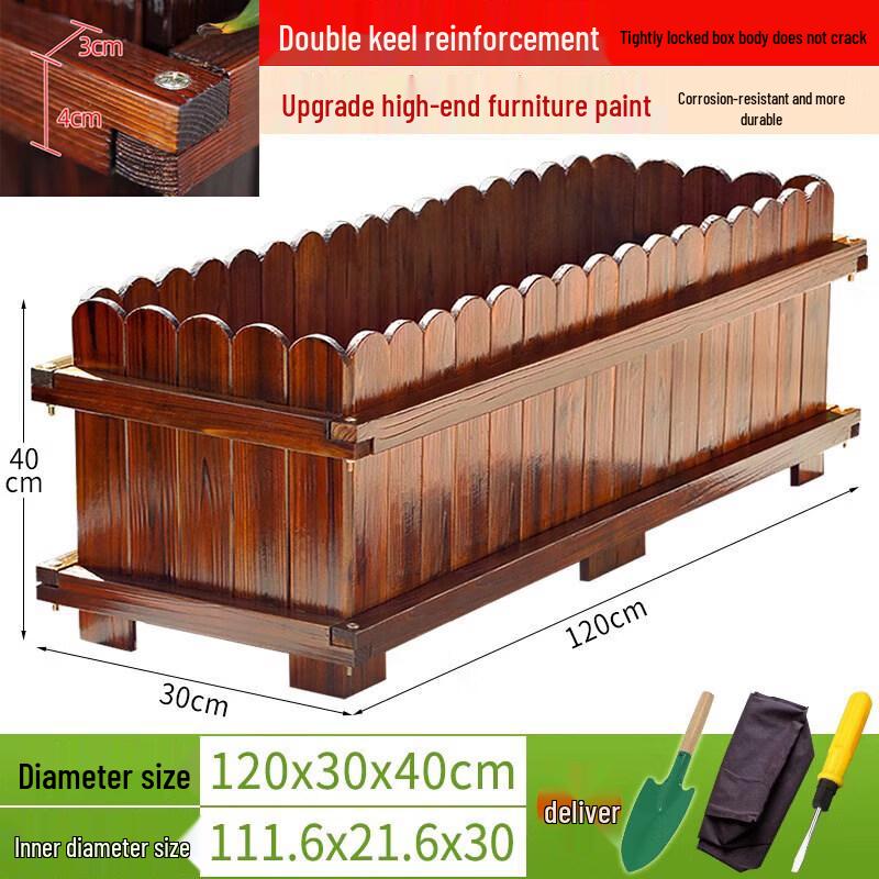 Outdoor Treated Wood Planter Box