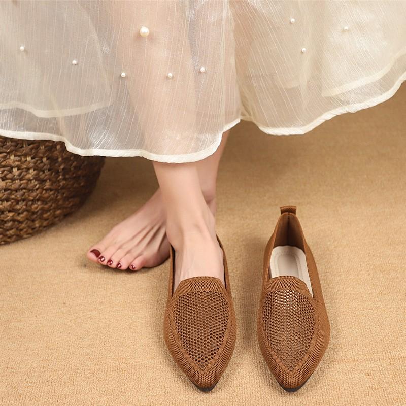 2025 New Women Flats Shoes  Summer Casual Mesh Breathable Flat Shoes Ladies Comfort Light Sneakers Women Slip On Loafers Shoes
