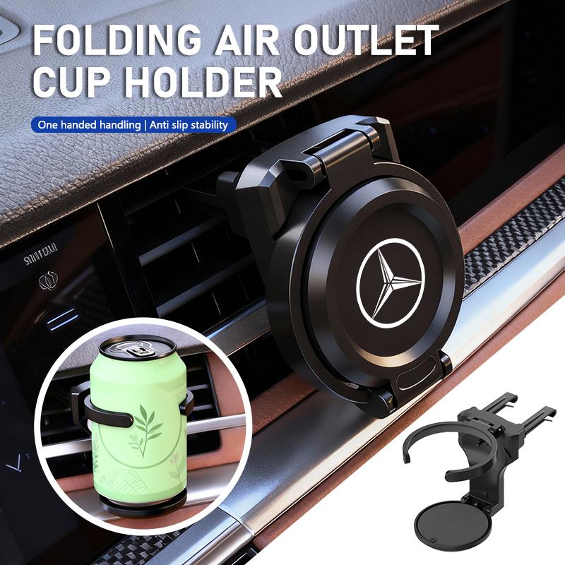 AABIA1 Car Foldable Vent Mount Cup Holder Beverage Rack Organizer Accessories For Benz AMG Exclusive W204 W222 W205 W203 W213 W124 W108