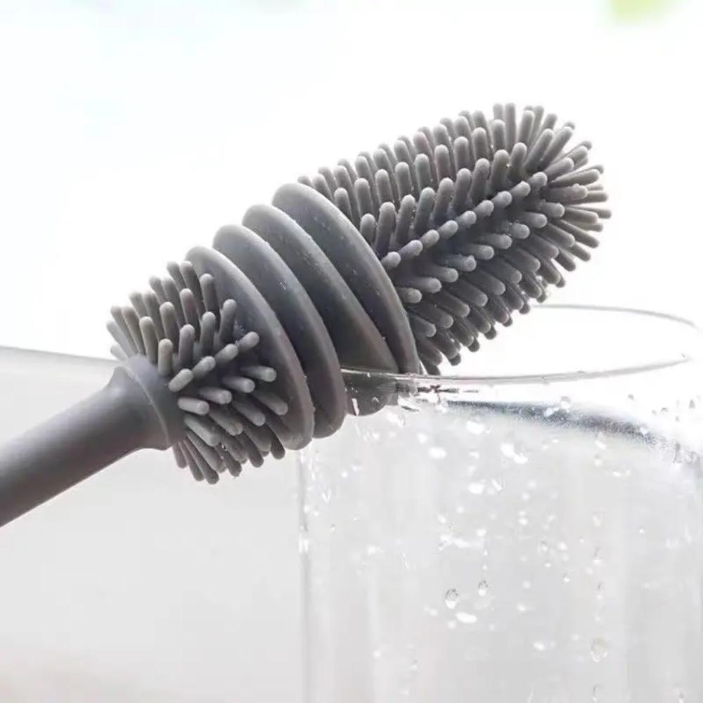 Heat-Resistant Bottle Cleaning Tool Long Handle Glass Cup Cleaner Silicone Bottle Brush  Home