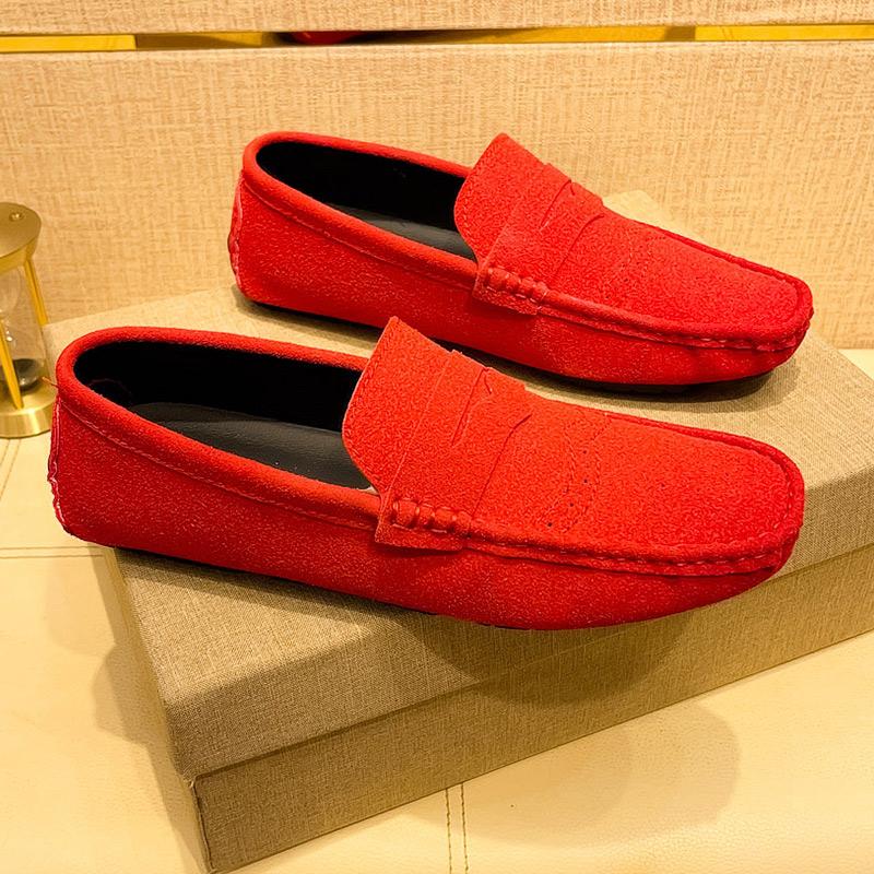 Maedef New High Quality Suede Loafers Men Casual Anti-Slip Men Outdoor Flats Shoe Comfortable Fashion Breathable Mens Shoes