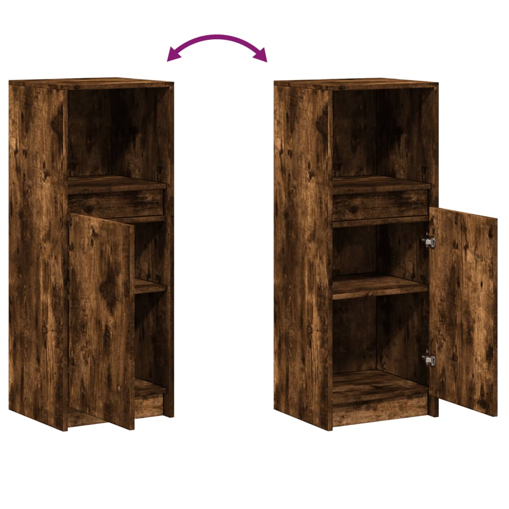 LED Sideboard Smoked Oak 38 x 34 x 100 cm Engineered Wood