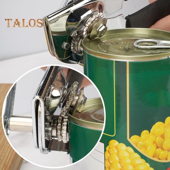 Manueller Dosenöffner, Edelstahl, Handkurbel, Flaschenöffner, robuste, seniorenfreundliche Küchenhelfer