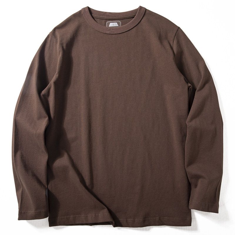 T-Shirt for Men, American Style 300g Heavyweight Pure Cotton Spring and Autumn Base Shirt, Simple and Versatile Round Neck Pullover Men's Top