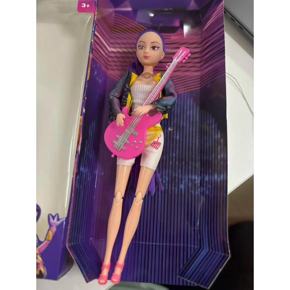 

Охотники на демонов Игровая фигурка K-pop в живом исполнении Руми Мира Зои Мира Тематическая песня «Цветные огни» Подарки на день рождения для девочек with music