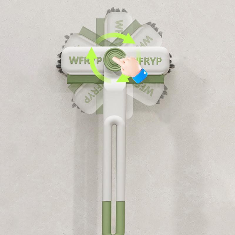 3 In 1 Rotating Crevice Brush Kitchen Toilet Stove Sink Scrubbing Cleaning Tool Hard-Bristled Brush for Stiff Angled Bristles