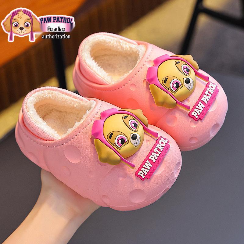 Paw Patrol Kids' Winter Waterproof Cotton Slippers: Cute, Anti-Slip, Closed-Toe Shoes for Boys & Girls