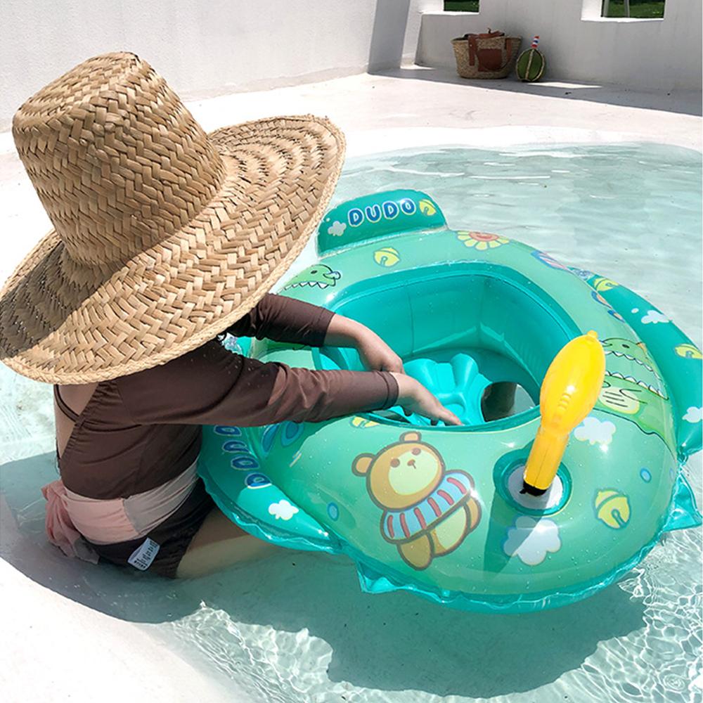 Baby learns to swim inflatable seat with handle and interactive swimming ring with water gun