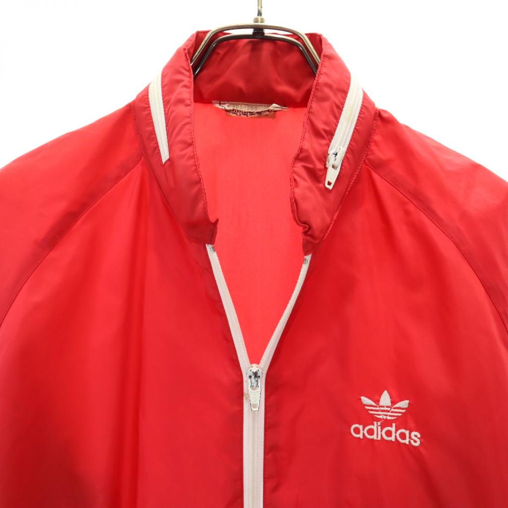 Adidas 70s Vintage Descente Trefoil Logo Long Sleeve Nylon Jacket M Red Men's Used
