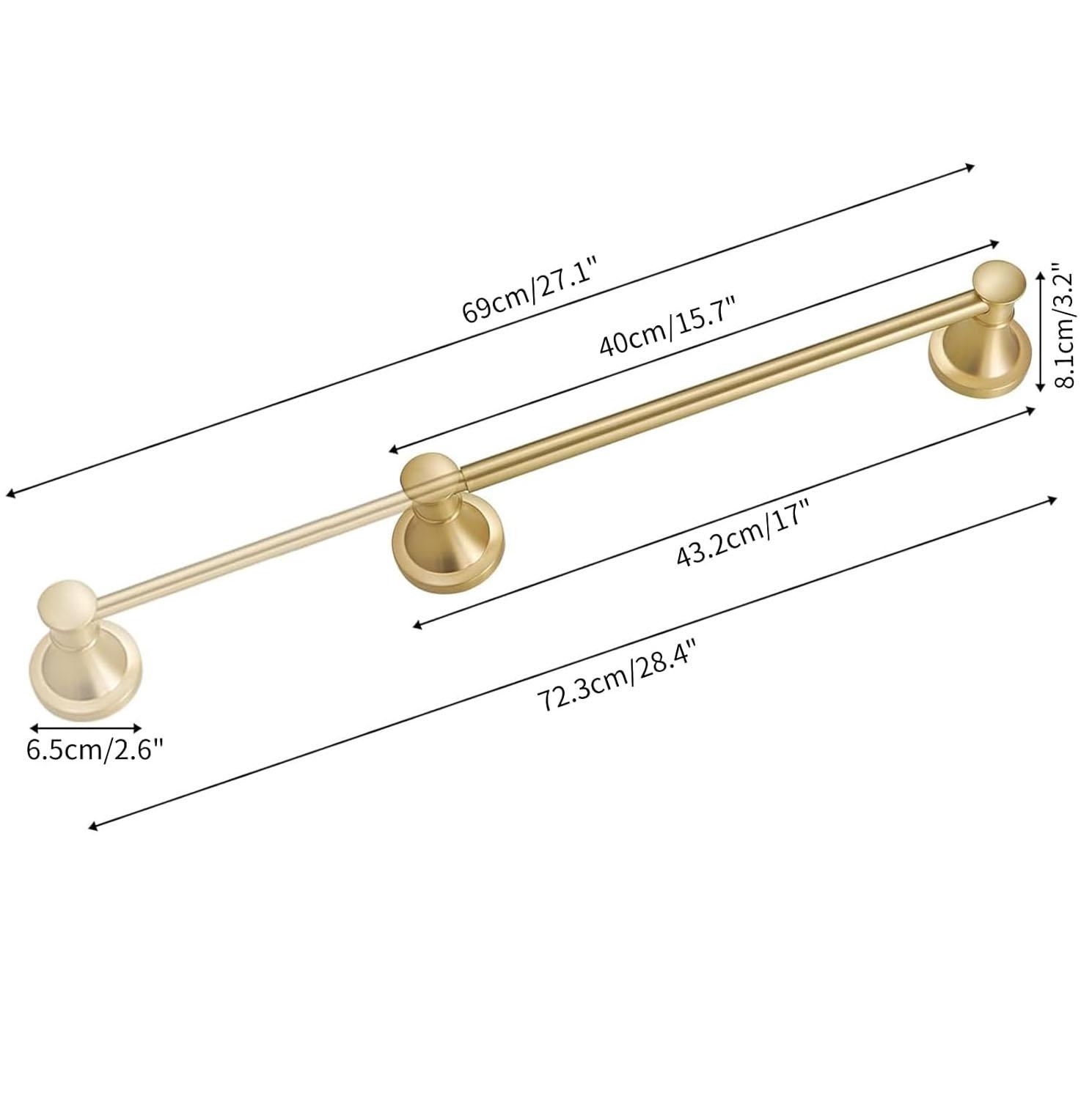 

Black Bathroom Hardware Solid Brass Bath Sets Retractable Towel Bar Paper Rack Towel Ring Double Hooks Brushed Gold