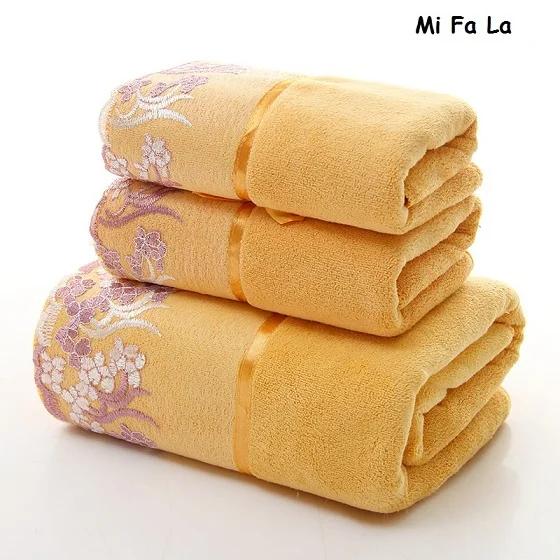 3pcs/set Lace Border Embroidery Face Bath Towel Set Microfiber juegos de toallas Absorbent Towels Bathroom Wedding Decoration