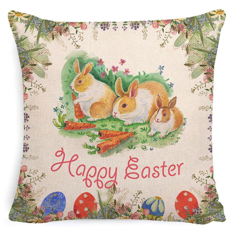 Pillowcase Easter Pillowcase Cartoon Truck Garland Rabbit Egg Animal Plaid