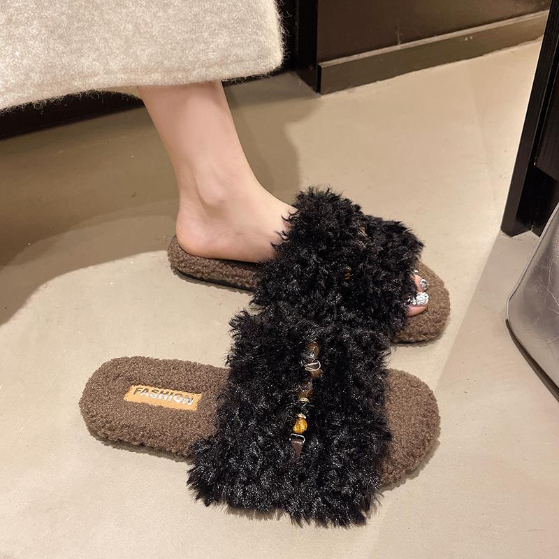 Modne Baleriny Damskie Bawełniane Kapcie Futro Casualowe Buty Zimowe Domowe Damskie Kozaki 2025 Nowy Trend Do Chodzenia Sukienka Ciepłe Chaussure Femme