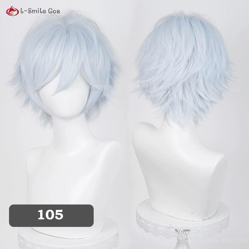 Vysoko kvalitná fialová vylepšená cosplay parochňa s preklopenými koncami 32 cm pre mužov ženy Halloween Cos Anime Parochňa Tepelne odolné syntetické vlasy One Size white